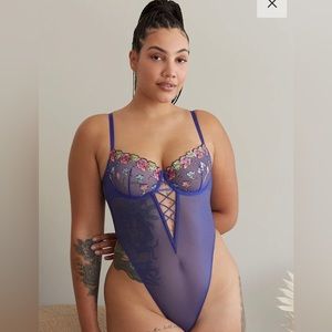 Savage X Fenty Purple Floral Bodysuit